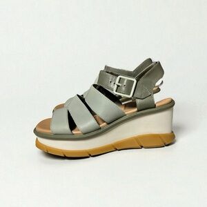 🌻Sorel Joanie III Green Ankle Strap Wedge Sandal Size 8 | Excellent Condition